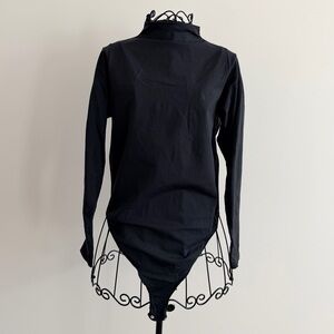 SKIMS Black Long Sleeve Body Suit